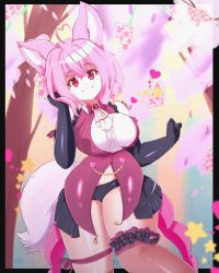 Rule 34 | absurdres, artist request, character request, copyright request, eyes visible through hair, furry, furry female, highres, kemonomimi mode, pink hair, red eyes, short hair, thighs