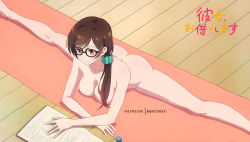 Rule 34 | 1girl, ass, blush, glasses, kanojo okarishimasu, mizuhara chizuru, nude, split