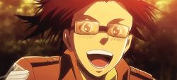 Rule 34 | 1girl, animated, animated gif, blush, brown hair, goggles, hange zoe, happy, lowres, running, shingeki no kyojin, solo