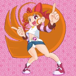 Rule 34 | akazutsumi momoko, child, hair bow, long hair, orange hair, panties, powerpuff girls, powerpuff girls z, red eyes, underwear
