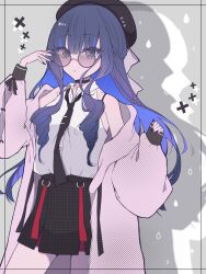 Rule 34 | beret, black hair, fate/grand order, fate (series), glasses, hat, highres, i10 ksw, multicolored hair, nail polish, tenochtitlan (fate)