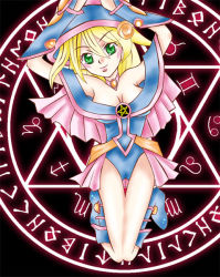 Rule 34 | blonde hair, dark magician girl, duel monster, green eyes, magic circle, pentagram, runes, yu-gi-oh!, yuu-gi-ou, yu-gi-oh! duel monsters