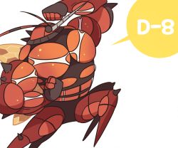 Rule 34 | antennae, buzzwole, clenched hands, commentary request, creatures (company), flexing, game freak, gen 7 pokemon, muscular, nintendo, no humans, pokemon, pokemon (creature), simple background, solo, speech bubble, ssalbulre, ultra beast, white background, wings