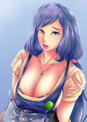 Rule 34 | 10s, 1girl, artist name, bad id, bad pixiv id, blue background, blue eyes, blue hair, breasts, breath, buto ijo, cleavage, collarbone, covered erect nipples, female focus, gundam, gundam build fighters, iori rinko, jewelry, large breasts, lips, long hair, looking at viewer, matching hair/eyes, mature female, necklace, open mouth, short sleeves, solo, very long hair