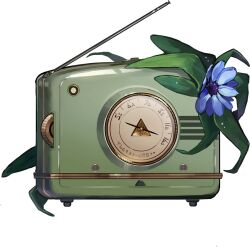 Rule 34 | blue flower, eye of providence, flower, leaf, ms. radio, no humans, object focus, official art, radio, radio antenna, reverse:1999, runes, tachi-e, third-party source, transparent background