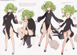 Rule 34 | 1girl, artist request, curly hair, green hair, legs, one-punch man, tatsumaki