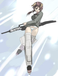 Rule 34 | 00s, 1girl, gertrud barkhorn, lowleg, lowleg panties, panties, solo, strike witches, striker unit, translated, underwear, world witches series, you2