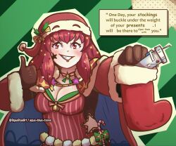 Rule 34 | 1girl, absurdres, aquablueart, blue cape, bodysuit, boots, breasts, candy, candy cane, cape, christmas, cleavage, facial mark, fire emblem, fire emblem engage, fire emblem heroes, food, hair ornament, hat, highres, holding, holding boots, holding clothes, holding footwear, large breasts, multicolored cape, multicolored clothes, nintendo, official alternate costume, red bodysuit, red cape, santa hat, star (symbol), star facial mark, star hair ornament, star print, two-tone cape, yunaka (fire emblem), yunaka (fire emblem) (spirited envoy)