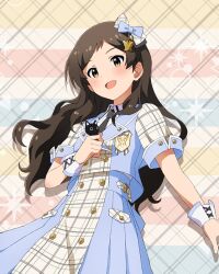 Rule 34 | 1girl, bow, brown eyes, brown hair, card (medium), future signature (idolmaster), hair bow, idol clothes, idolmaster, idolmaster million live!, idolmaster million live! theater days, kitazawa shiho, official art, open mouth, solo, wrist cuffs