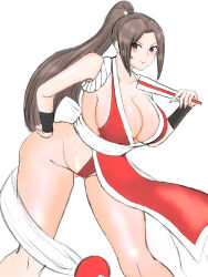 Rule 34 | 1girl, absurdres, breasts, fatal fury, highres, huge breasts, ponytail, shiranui mai, solo