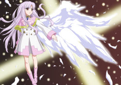 Rule 34 | 1girl, angel wings, azmaria hendric, boots, chrno crusade, pink footwear, solo, wings, yomi (indigoriver)