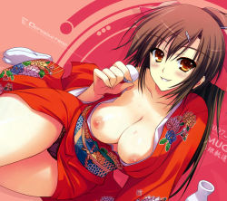 Rule 34 | blush, breasts, cameltoe, japanese clothes, large breasts, panties, smile, tomose shunsaku, underwear