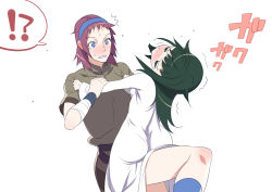 Rule 34 | 1boy, 1girl, ass, bad id, bad pixiv id, bandages, blue eyes, blush, breasts, couple, dress, frottage, green hair, hetero, medium breasts, mono (shadow of the colossus), purple hair, shadow of the colossus, short hair, tensugi takashi, wander (shadow of the colossus)