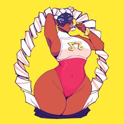 Rule 34 | 1girl, absurdres, arms (game), breasts, cdlum, curvy, highres, large breasts, sideboob, solo, thick thighs, thighs, twintelle (arms), wide hips
