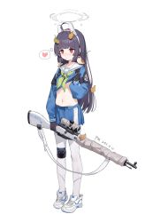 Rule 34 | 1girl, ahoge, armband, black gloves, black hair, blue archive, blue skirt, blunt bangs, blush, bolt action, bow, bow panties, bright pupils, clothes lift, dirty, dirty clothes, embarrassed, flat chest, full body, gloves, green neckerchief, guangsupaomian, gun, halo, headgear, heart, highres, knee pads, leaf, leaf on head, lifted by self, long hair, looking away, looking to the side, miniskirt, miyu (blue archive), neckerchief, panties, panties under pantyhose, pantyhose, pleated skirt, red eyes, sailor collar, school uniform, serafuku, shirt lift, sidelocks, simple background, single knee pad, skirt, skirt lift, solo, spoken heart, standing, sweat, twig, underwear, weapon, white background, white panties, white pantyhose, white pupils, white sailor collar