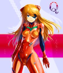 Rule 34 | 1girl, artist request, blue eyes, bodysuit, breasts, brown hair, evangelion: 3.0 you can (not) redo, gloves, hair ornament, highres, long hair, looking at viewer, medium breasts, neon genesis evangelion, pilot suit, plugsuit, rebuild of evangelion, red bodysuit, shiny clothes, simple background, skin tight, smile, solo, souryuu asuka langley, very long hair
