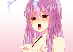 Rule 34 | 1girl, animal ears, blush, rabbit ears, collarbone, cum, cum in mouth, cum on hair, cum on tongue, facial, long hair, nigo (aozoragarou), open mouth, pink hair, red eyes, reisen udongein inaba, solo, tongue, tongue out, touhou, upper body