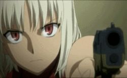 Rule 34 | 1girl, 428, animated, animated gif, canaan (character), canaan (series), chunsoft, lowres, red eyes, short hair, white hair