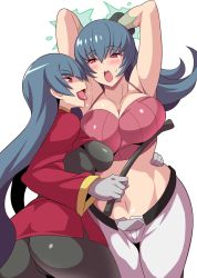 Rule 34 | 2girls, armpits, arms up, ass, belt, black belt, black bodysuit, blue hair, blunt bangs, bodysuit, bound, bound wrists, bracer, breasts, camisole, clothes lift, creatures (company), dress, dual persona, game freak, gloves, gym leader, halterneck, hands on another&#039;s hips, highres, konno tohiro, large breasts, licking, licking armpit, long hair, long sleeves, midriff, multiple girls, navel, nintendo, open mouth, pants, pantyhose, pink camisole, pokemon, pokemon hgss, pokemon rgby, red dress, red eyes, sabrina (pokemon), selfcest, shirt lift, spaghetti strap, sweatdrop, time paradox, tongue, tongue out, very long hair, whip, white background, white gloves, white pants