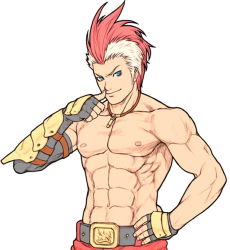 Rule 34 | 1boy, male focus, muscular, musou orochi, simple background, solo, sun wukong, white background