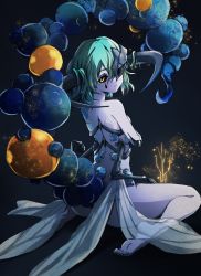 Rule 34 | 1girl, aqua hair, ass, astel naturalborn of the void, back, black sclera, blue skin, breasts, colored sclera, colored skin, elden ring, feet, highres, horns, medium hair, monster girl, nude, personification, small breasts, tail, wings, yellow eyes, zhangjian1234ab