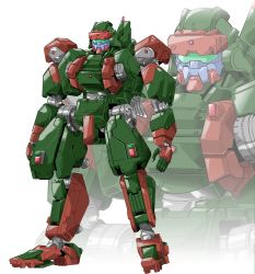 Rule 34 | character name, grafdin, looking ahead, mecha, no humans, official art, one-eyed, open hands, red eyes, robot, science fiction, solo, standing, super robot wars, super robot wars dd, teraoka kenji, transparent background