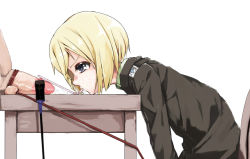 Rule 34 | 1girl, ankoku emu shougun, bad id, bad pixiv id, blonde hair, blue eyes, cum, drinking straw, ejaculation, erica hartmann, facial, femdom, horse whip, penis, riding crop, short hair, solo focus, strike witches, whip, world witches series