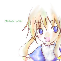 Rule 34 | 1girl, angelic layer, artist request, blue eyes, brown hair, lowres, solo, suzuhara misaki, tagme