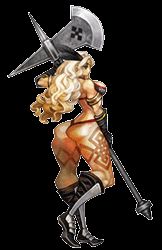 Rule 34 | amazon (dragon&#039;s crown), amazon warrior, animated, animated gif, armlet, armor, ass, bikini armor, blonde hair, breasts, dragon&#039;s crown, feathers, gloves, halberd, hip focus, kamitani george, large breasts, legs, long hair, lowres, muscular, polearm, tattoo, thick thighs, thighs, thong, vanillaware, weapon