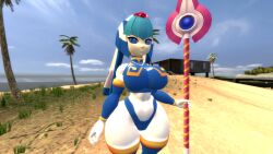 Rule 34 | 3d, absurdres, beach, bodysuit, breasts, highleg, highres, huge breasts, impossible clothes, impossible shirt, large breasts, fairy leviathan (mega man), looking at viewer, mega man (series), mega man zero (series), outdoors, robot, robot girl, shirt, thick thighs, thighs, thong, tight clothes, tight shirt, wide hips