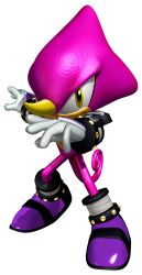 Rule 34 | 1boy, 3d, absurdres, espio the chameleon, full body, gloves, highres, male focus, sega, solo, sonic (series), sonic heroes, standing, tail, transparent background