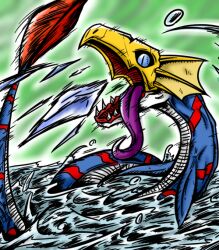 Rule 34 | digimon, digimon (creature), seadramon, tail, tongue, tongue out, water
