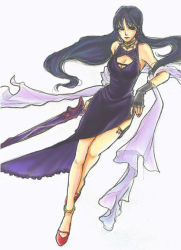 Rule 34 | black hair, dress, high heels, long hair, rose (dragoon), sword, the legend of dragoon, weapon