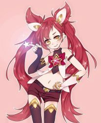 Rule 34 | 1girl, highres, jinx (league of legends), league of legends, long hair, magical girl, red hair, shorts, solo, star guardian (league of legends), star guardian jinx, thighhighs, twintails
