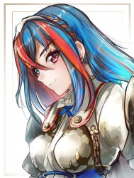 Rule 34 | 1girl, alear (female) (fire emblem), alear (fire emblem), armor, blue eyes, blue hair, blush, bow, braid, breasts, clear glass (mildmild1311), crossed bangs, crown braid, fire emblem, fire emblem engage, heterochromia, highres, jewelry, long hair, looking at viewer, medium breasts, multicolored hair, nintendo, red eyes, red hair, smile, solo, tiara, two-tone hair, very long hair
