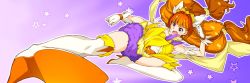 Rule 34 | 1girl, amanogawa kirara, cure twinkle, go! princess precure, highres, jpeg artifacts, kazuma muramasa, kicking, magical girl, orange hair, precure, purple eyes, solo
