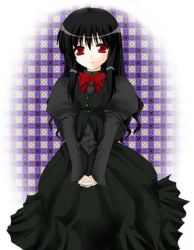 Rule 34 | 00s, altrouge brunestud, black hair, hime cut, lowres, red eyes, solo, tsukihime
