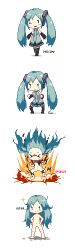 Rule 34 | &gt; &lt;, 1girl, 4koma, ;), aqua eyes, aqua hair, black thighhighs, blush stickers, boots, comic, detached sleeves, doyagao, exploding clothes, closed eyes, flat chest, groin, hatsune miku, headphones, long hair, looking at viewer, navel, necktie, no nipples, no pussy, nude, one eye closed, open mouth, pixel art, sakamoto ahiru, skirt, sleeveless, smile, smug, solo, sparkle, tattoo, tearing clothes, thigh boots, thighhighs, torn clothes, twintails, very long hair, vocaloid