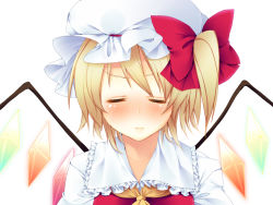 Rule 34 | 1girl, bad id, bad pixiv id, blonde hair, blush, close-up, closed eyes, embodiment of scarlet devil, female focus, flandre scarlet, hat, highres, incoming kiss, solo, touhou, wings, yana mori