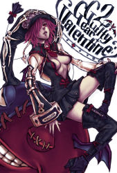 Rule 34 | 1girl, arc system works, ashita mi (un nu nu), boots, breasts, guilty gear, guilty gear 2, hat, pink hair, red eyes, short hair, skirt, solo, thigh boots, thighhighs, valentine (guilty gear)
