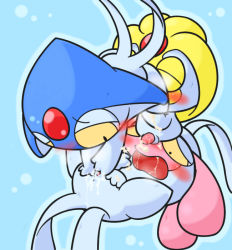 Rule 34 | 1boy, 2girls, anus, azelf, blue background, blush, breath, closed eyes, creatures (company), cum, cunnilingus, erection, facial, ffm threesome, fingering, game freak, gen 4 pokemon, group sex, half-closed eyes, hand to own mouth, hand up, legendary pokemon, looking down, mesprit, multiple girls, multiple tails, nettsuu, nintendo, no humans, open mouth, oral, penis, pokemon, pokemon (creature), pokemon dppt, pussy, pussy juice, saliva, simple background, spread legs, sweat, tail, threesome, two tails, uncensored, uxie, yellow eyes