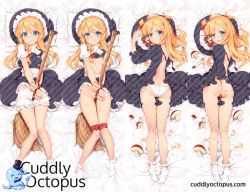 Rule 34 | &gt;:(, 1girl, ass, blonde hair, bloomers, blue eyes, blush, bound, bound legs, bound wrists, bow, breasts, cowboy shot, cuddly octopus, d:, dakimakura (medium), frown, hair between eyes, hair ribbon, hat, hat bow, hat ribbon, kirisame marisa, kyuri tizu, long hair, looking at viewer, multiple views, mushroom, nipples, object insertion, open mouth, puffy short sleeves, puffy sleeves, pussy, ribbon, short sleeves, shy, small breasts, smile, touhou, tress ribbon, turtleneck, underwear, v-shaped eyebrows, vest, watermark, white bloomers, witch hat, yellow eyes