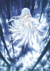 Rule 34 | dress, forest, ice, nature, red eyes, tree