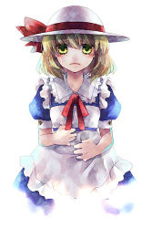 Rule 34 | 1girl, apron, bad id, bad pixiv id, blonde hair, crying, crying with eyes open, dress, female focus, hat, kana anaberal, phantasmagoria of dim.dream, poltergeist, puffy sleeves, ribbon, siomusubi, solo, tears, touhou, touhou (pc-98), yellow eyes, yoko (shiocolor)