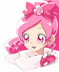 Rule 34 | 10s, 1girl, bow, cape, cure blossom, hanasaki tsubomi, heartcatch precure!, magical girl, owarine miku, pink bow, pink eyes, pink hair, pink theme, precure, solo