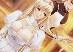 Rule 34 | animated, animated gif, blonde hair, bouncing breasts, breasts, dress, g.j?, game cg, huge breasts, large breasts, maid, princess, princess juliette, queen bonjourno, sano toshihide