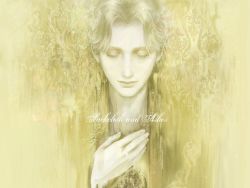 Rule 34 | 1boy, as (ashes), bishounen, blonde hair, closed mouth, collarbone, closed eyes, hand on own chest, johan liebert, lips, male focus, monochrome, monster (manga), smile, solo, upper body, yellow theme