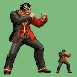 Rule 34 | green background, kof: maximum impact, lowres, pixel art, simple background, tagme, the king of fighters