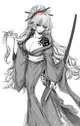 Rule 34 | 1girl, alternate costume, ashi (dongshi389), highres, holding, holding sword, holding weapon, ishmael (project moon), japanese clothes, kimono, solo, sword, tattoo, weapon, yukata
