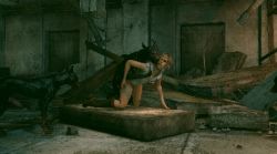 Rule 34 | 1girl, 2boys, 3d, all fours, animated, animated gif, bestiality, blonde hair, boots, bottomless, choker, doggystyle, heather mason, interspecies, lowres, multiple boys, sex, sex from behind, silent hill, thighs